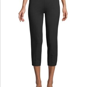Piazza Sempione side zipper Made in Italy Straight-Leg Cropped Pants navy